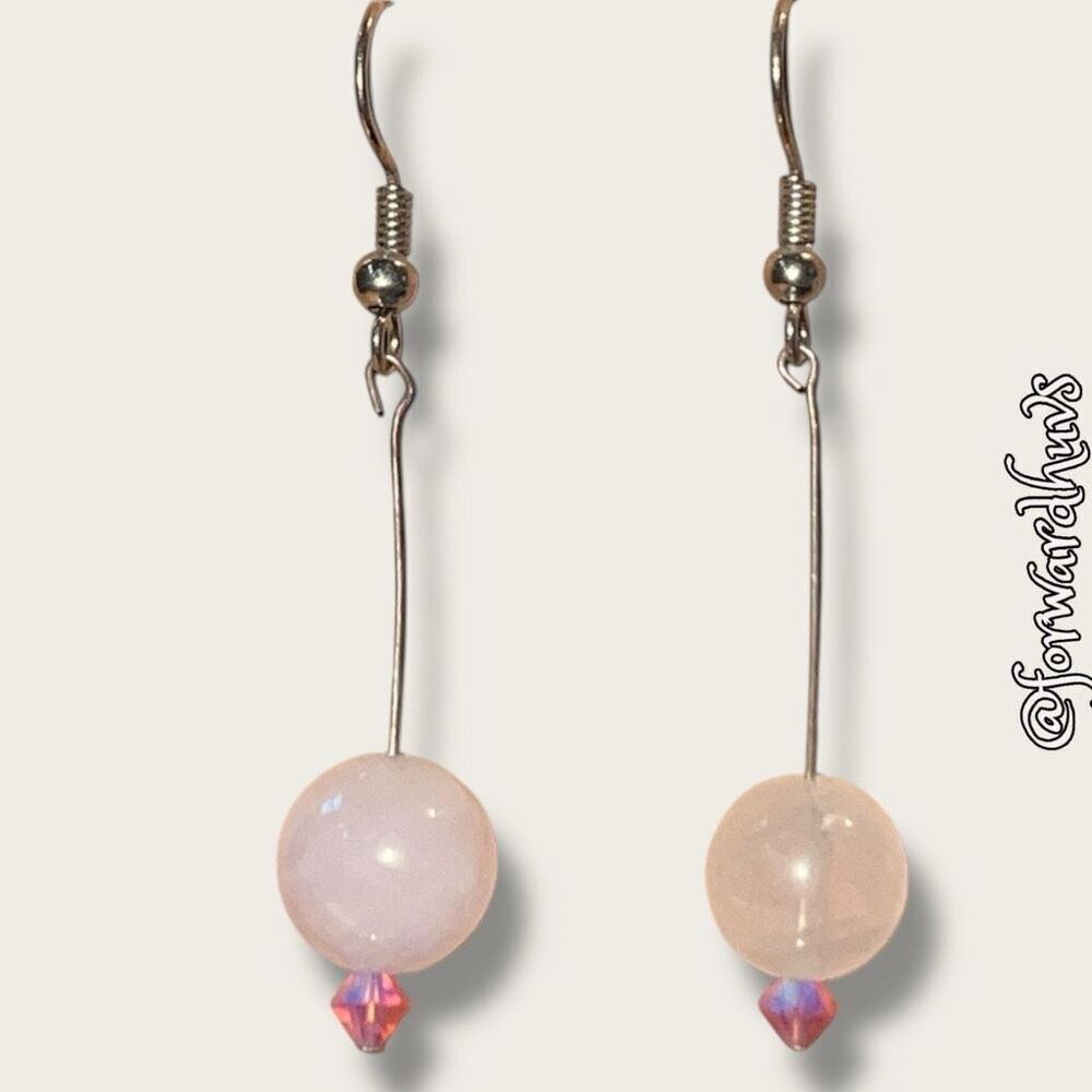 Rose Quartz Dangling Earrings